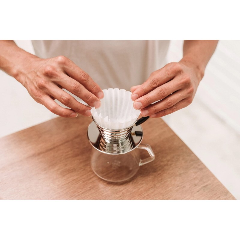 Kalita Wave Series KWF-155#22213 Coffee Filters, White, For 1-2 People,