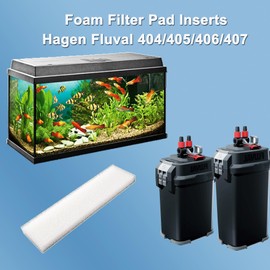 Qzbhct 10 Pcs Aquarium Bio Sponge White Foam Filter Pads for Hagen Fluval 404, 405, 406, 407 (A-226) Filtration Systems