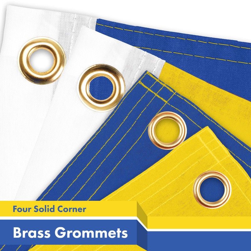 G128 3 Pack: Ukraine Flag 3x5 Ft Printed 150D, 4