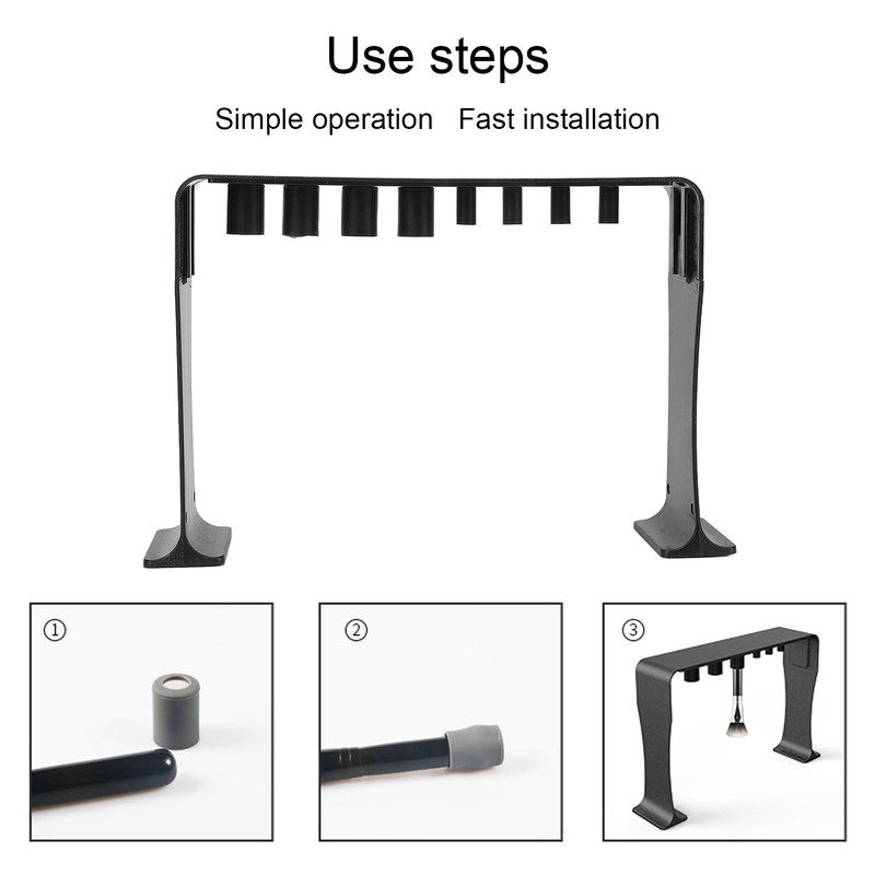 Makeup Brush Drying Rack Magnetic 12pcs Silicone Caps Foldable Makeup