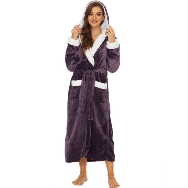 ccko Plush Robes For Women, Fleece Fuzzy Womens Robe,Soft Warm