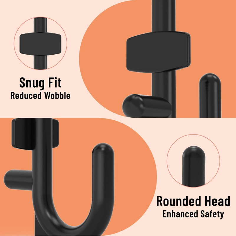 HUHOLE 100 Pack Pegboard Plastic Hooks – J Shape Peg