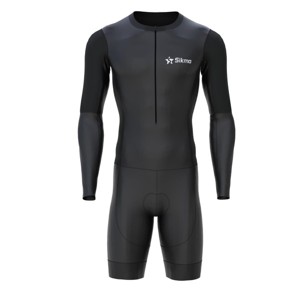 Sikma Men’s Full Sleeve Skinsuit Breathable Mesh Triathlon Padded with