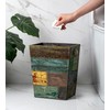 TIMRIS Small Wood Trash Can Wastebasket, Farmhouse Rectangular Garbage Can