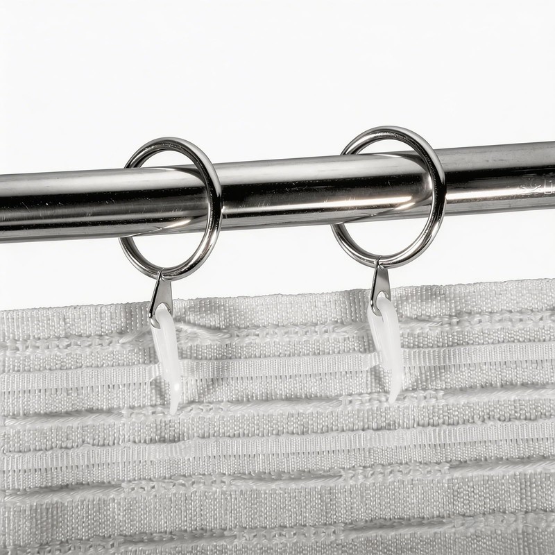 Plastic Curtain Hooks,100 Piece White Plastic Curtain Accessories Hook for