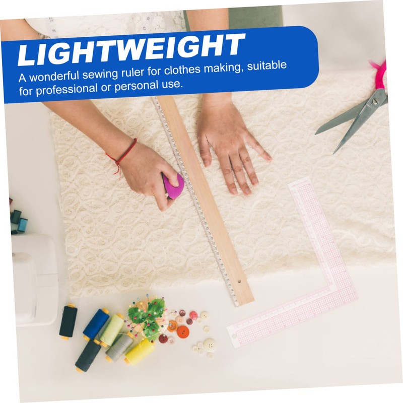 TEHAUX 2pcs Square Ruler for Tailoring and Sewing Design Ruler