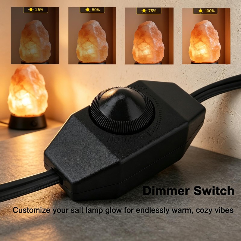 RTNLTI Salt Lamp Cord Replacement with Dimmer Switch and 6-Pack
