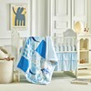 Patchwork Crib Bedding Set Blue Ocean Plaid Design 3 Pieces
