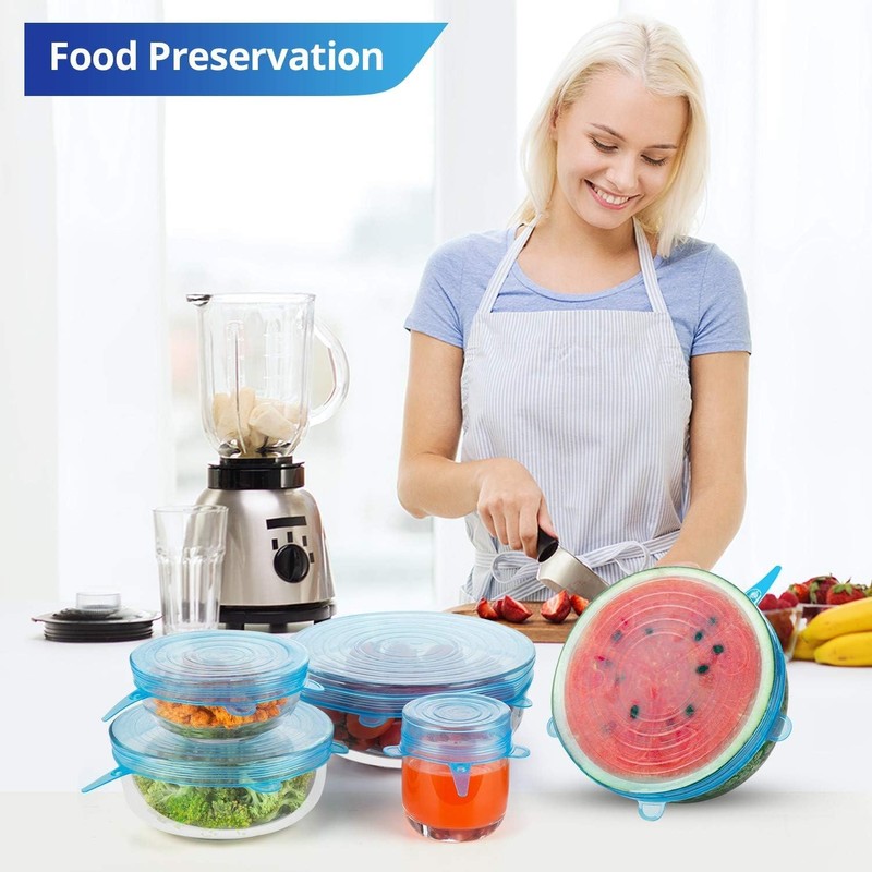 Silicone Stretch Lids, Zero Waste Reusable Silicon Container Lid Covers