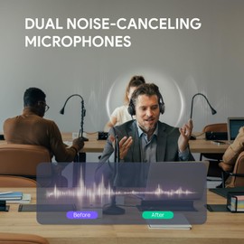 Yealink UH37 USB Headset with Noise Cancelling Microphone,Wired Headset for PC Laptop,Teams Certified,USB-A & USB-C Cable,Works with Zoom and Other Leading UC Platforms