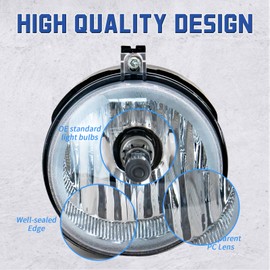 VPIMOZO Fog lights Compatible with 2007-2009 Chrysler Aspen/05-09 Dodge Dakota/08-10 Avenger/06-10 Commander/04-10 Grand Cherokee/06-08 Mitsubishi Raider Fog Bumper Lamp Clear Lens 1 Pair