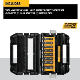 DEWALT Impact Socket Set, SAE, 3/8-Inch, 10-Piece (DW22838)