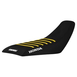 Enjoy Mfg Seat Cover - Compatible Fit for Honda 1999-2007 TRX 400EX TRX 400 EX TRX400 Quad - Color Rib #203 (All Black with Yellow Ribs)