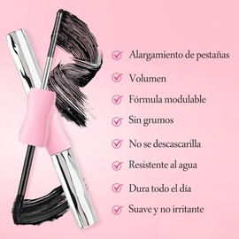 Erinde Máscara de Pestañas 2 en 1 con Doble Aplicador, Máscara de Pestañas Para un Volumen y Una Longitud Extremos Para Mujeres Mayores de 60 años, Fórmula Resistente al Agua,#01+#01