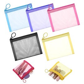 Psyqtsuary Mini Zipper Mesh-Bags, 4" x 5"Mesh Zipper Bag Small Meshs Bags with Zippers Mini Meshes Pouches Beauty Makeup Lipstick Cosmetic Accessories Organizer,5PCS