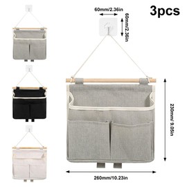 UTMACH 3 Piece Hanging Bag Hanging Storage Bag Set Hanging Bag Storage Bag Hanging Organiser Wall Organiser Hanging Organiser with 3 Pockets for Office, Home, Office, Motorhome