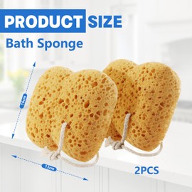 Cosmeria Large Shower Sponge for Gentle Exfoliation, Porous and Absorbent, Durable with a Convenient Drying Loop, Ideal for All Skin Types