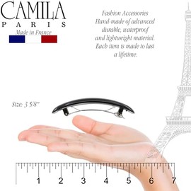 Camila Paris CP819 French Hair Barrettes Clips for Girls, for Thick Volume Hair Strong Hold Grip Hair Clips for Women, Automatic, No Slip and Durable 