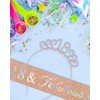 TOPWAYS 18th Birthday Sash and Tiara Set, Rose Gold 18