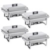 SUPER DEAL Newest 4 Pack 8QT Food Warmer, Rectangular Chafing