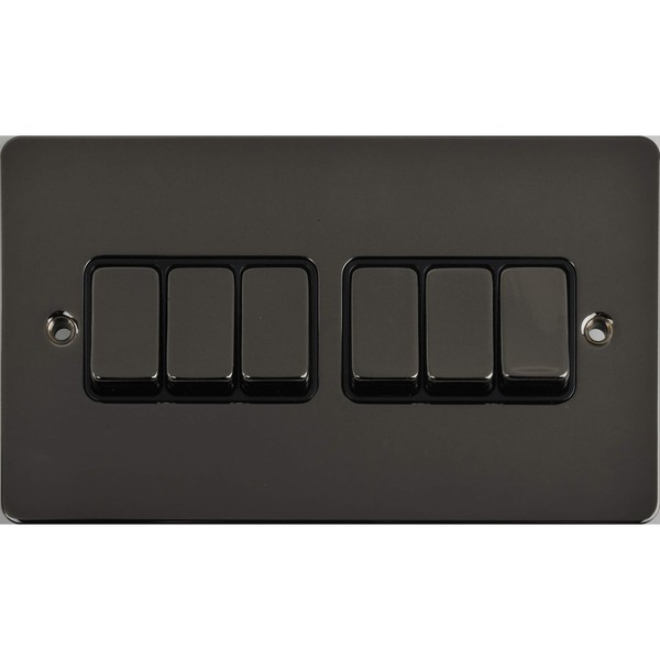 Schneider Electric Ultimate Flat Plate - 6 Gang Rocker 2