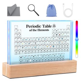 Periodic Table with Real Elements Inside, Acrylic Periodic Table Display with 83 Real Elements Samples, with 7 Color Inlays Craft, Gift for Students, Teacher, Science Lovers (8.3L x 5.5W)