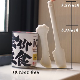 Meow&Woof Cat Wet Food Spoon, Mini Spatula for Pet Canned Food, BPA Free Silicone Can Spoons for Animal Feeding, Small Jars Spatulas, Easy Clean Scraper for Dog Food Cans-White