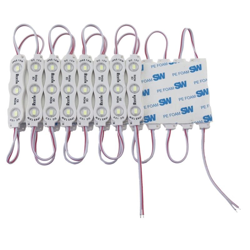 REXTiN Super Bright 200pcs 3 LED Module Storefront Lights Blue