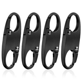 4 Zipper Fasteners for Backpacks, Anti-Theft, Removable Zipper Clips, Small Zipper Clips, Carabiner for Separating for Travel, Camping and Outdoor (Black)