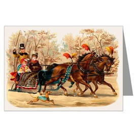Epic Greeting Cards Twelve Holiday Notecards Of Family In A Horse And Sleigh Wishing You A Merry Christmas In A Boxed Set