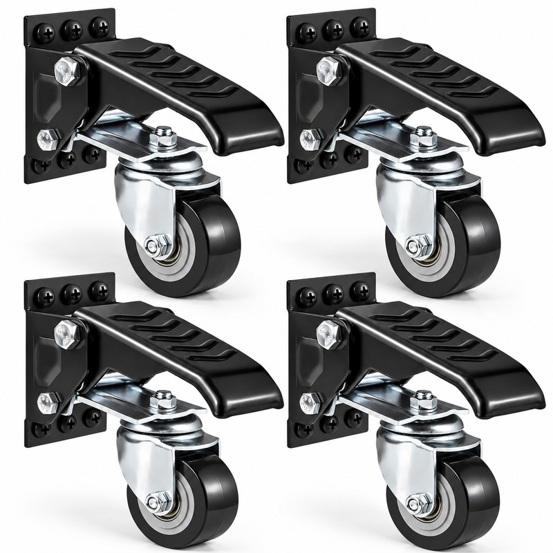 Retractable Workbench Caster Wheels for Heavy-Duty Tables – 4-Pack with