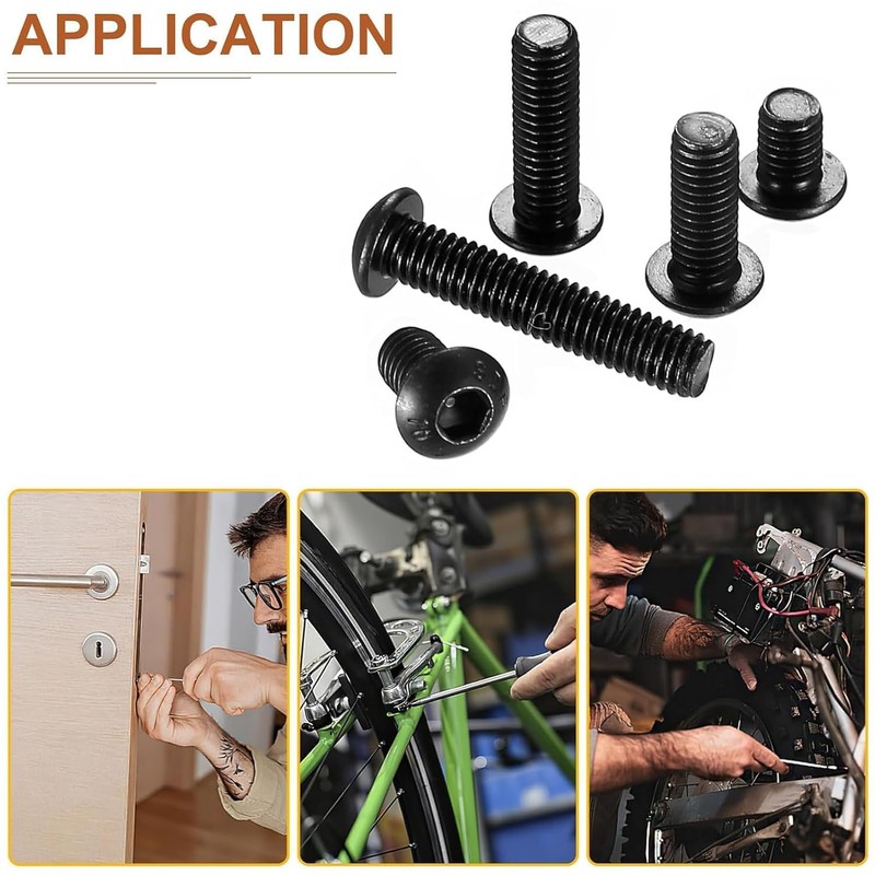 TOP-VIGOR 50Pcs #6-32 x 3/8 Inch Hex Button Head Socket