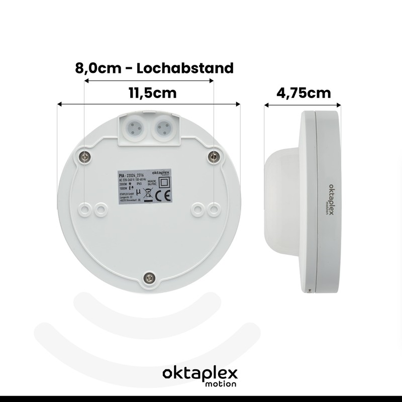 Oktaplex Pia Presence Detector Outdoor and Indoor 360° Infrared Motion