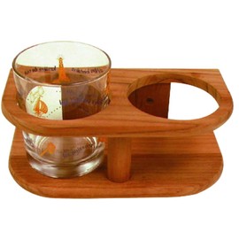 PLASTIMO 5998702D Wall Mounted 2 Cup Drink Holder Bamboo Wood (L19 x W10 x H5 mm)