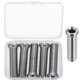 Pack of 5 Hollow Screw Sink, 45 mm Stainless Steel Strainer Basket Valve, Drain Strainer, Sink Screws for Kitchen, Valve Drains, Drain Valve, Sink Accessories (M12, Silver)
