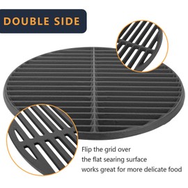DcYourHome 15" Cast Iron Cooking Grid Grates Big Green Egg Replacement Parts, Round Cooking Grate for Medium Big Green Egg Grill Accessories BBQ Round Grate Accessories