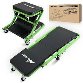 Nilight 36" Z Creeper - 2-in-1 Rolling Folding Car Seat, 36 inches Adjustable Roller Garage Chair Lay Down or Sit, 330LBS Capacity, Green Black