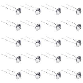 ZOUIQSS 20 Pack (Transparent) Rhinestone Hair Pins Crystal Hair Clips for Bridal Wedding Women Hair Accessories with Transparent Container