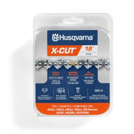 Husqvarna X-Cut SP33G 18 Inch Chainsaw Chain, 325" Pitch, 050" Gauge, 72 Drive Links, Pre-Stretched Chainsaw Blade Replacement with Superior Lubrication and Low Kickback, Gray