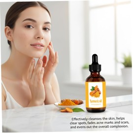 Juego de 2 paquetes de aceite esencial cúrcuma natural para el rostro – Fórmula vegana libre crueldad animal para aclarar la piel