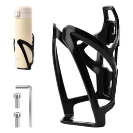 Tinsellns Bicycle Drink Cup Holders Bike Water Bottle Cage, Anti-Scratch Cycling Drink Bottle Holder Adapter Cycling Kettle Bracket for Road Bike and Mountain Bike, Black