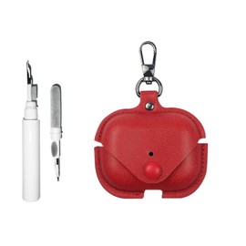 [3 in 1] TSVSXS Leather Case Compatible with AirPods Pro 3 with Keychain and Cleaning Kit, Soft PU Shockproof Cover Features Front LED Visibility for Women Man