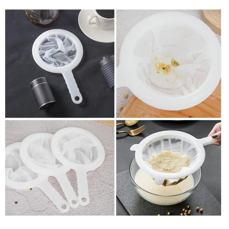 Dual-Mesh Baby Brine Shrimp Sieve Set, Wanfoou 3 Pcs Fine