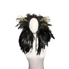 Yoodeet Handmade Feather Shawl Peacock Feather Cape Collar, Black Feathers