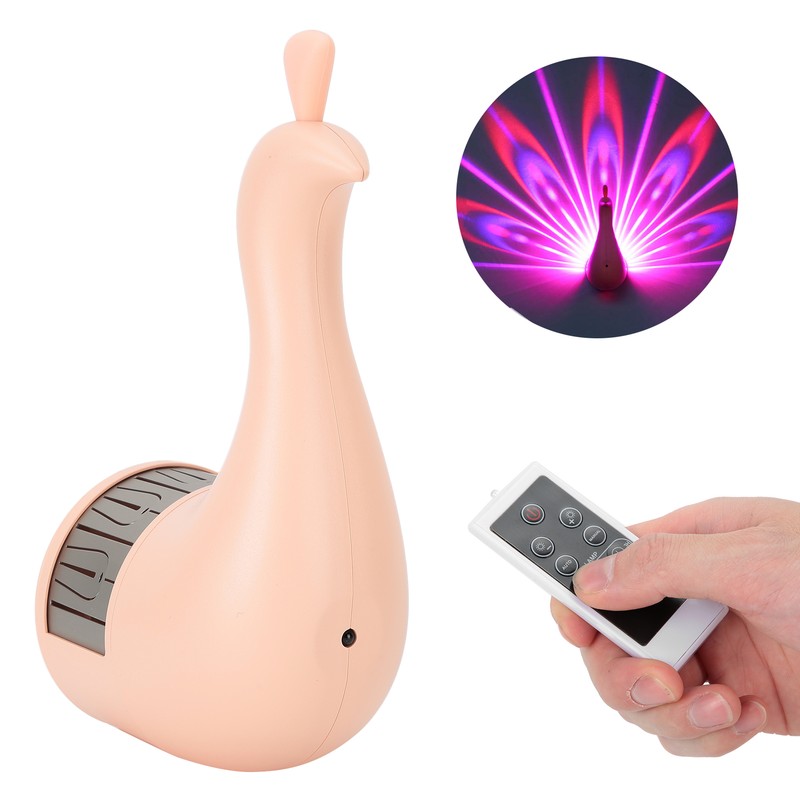 PeacockShaped Projection Lamp Decorative Light Touch Control ABS Nightlight Bedroom(Pink