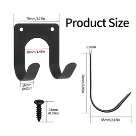 QJKEJI 8 Stück Wandhaken Garagenhaken, Leiterhaken Wandhalterung, Schwerlasthaken Wand, Gerätehaken Doppelhaken für Gerätehalter Gartengerätehalter Fahrradhalterung Werkzeughalter Werkzeuge Organizer