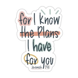 ZURRAM for I Know The Plans I Have for You Christian Faith Sticker, Vinyl Waterproof Bible Verse Quotes Sticker for Laptop Water Bottle Tumbler