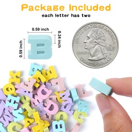Wolpark Mini Erasers for Kids Classroom Alphabet Letters Cute Erasers Bulk Pencil Erasers for Preschoolers Toddler Learning Spelling Back to School Supplies, 52Pcs Colorful ABC Education with Box