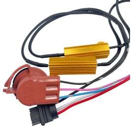 2 Pack 3157 4157 LED Resistor Kit 50W 8 ohm Headlight Bulb Relay Harness Turn Signal Bulb Relay Harness Adapter Anti Flicker Error Decoder Warning Canceller