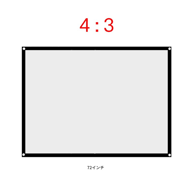 Projector Screen Movie Screen Home Theater 4:3 72" Portable Wall